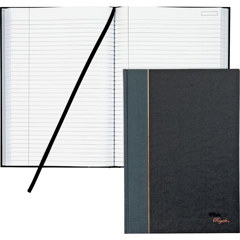 TOPS Royal Executive Business Notebooks - 96 Sheets - Spiral - 20 lb Basis Weight - 8 1/4" x 11 3/4" - White Paper - Gray Binder