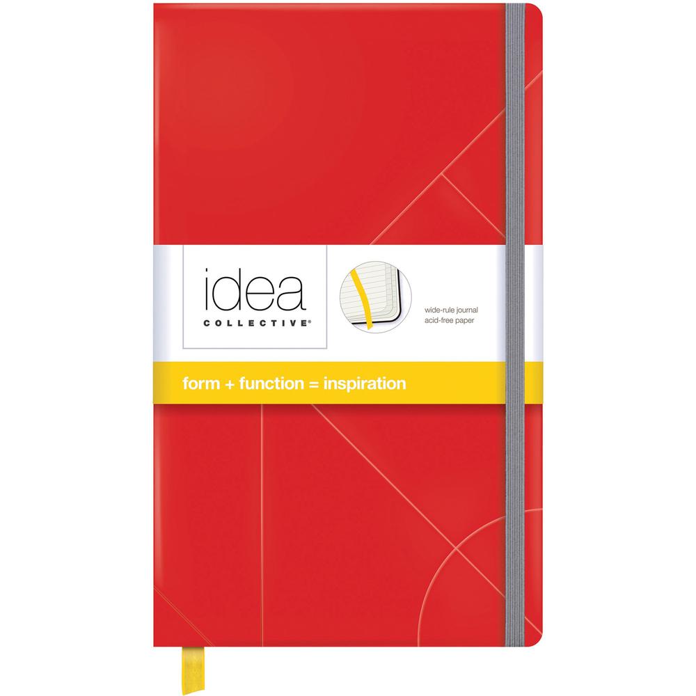 TOPS Idea Collective Hard Cover Journal - 120 Sheets - 5" x 8 1/4" - 0.63" x 5" x 8.3" - Cream Paper - Red Cover - Acid-free, Du