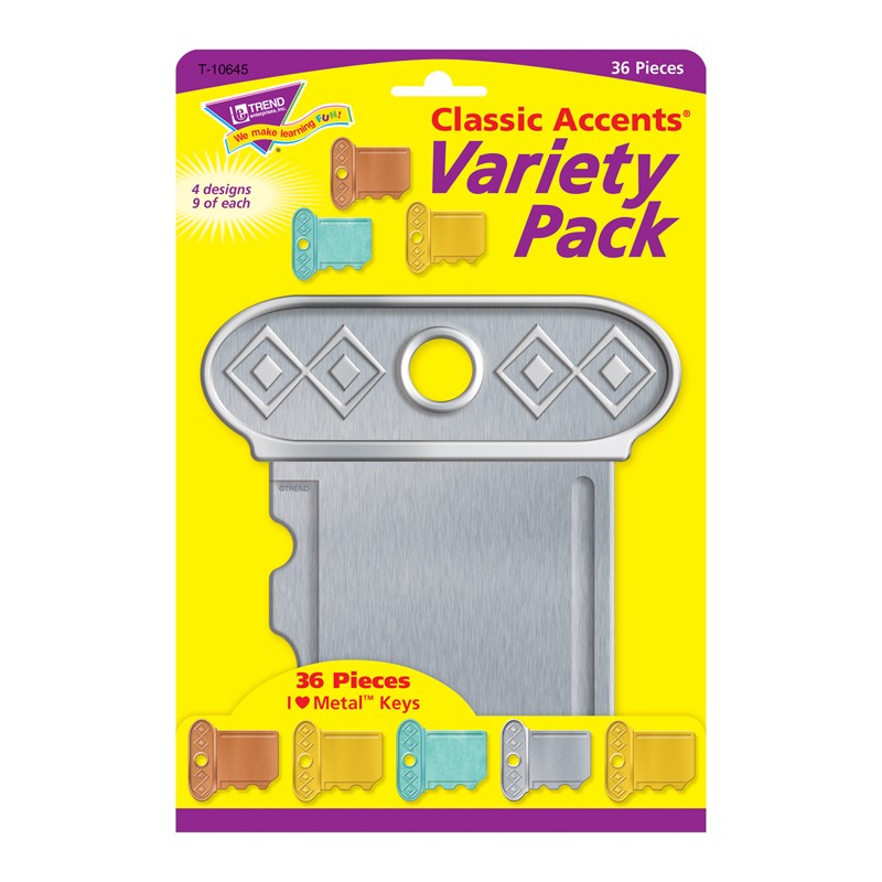 I ♥ Metal Keys Classic Accents Var. Pack, 36 ct