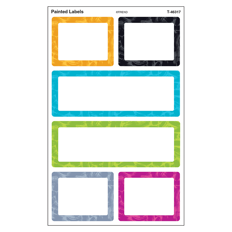 Color Harmony Painted Labels superShapes Stickers - Large, 24 Count