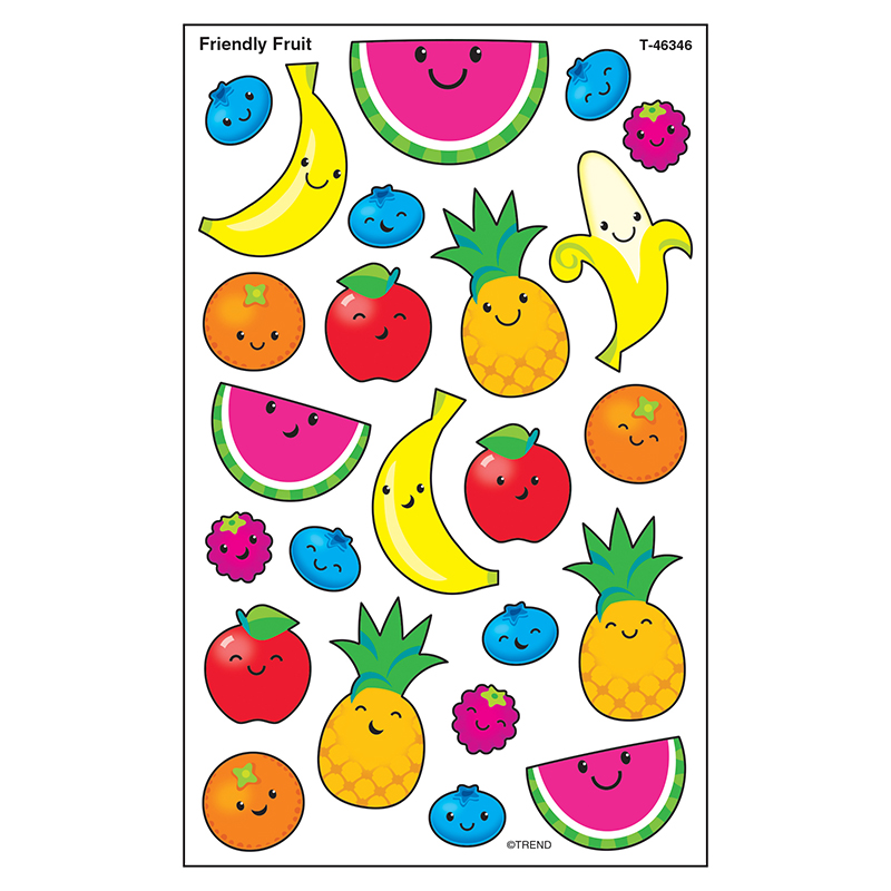 Friendly Fruit superShapes Stickers-Large, 192 ct