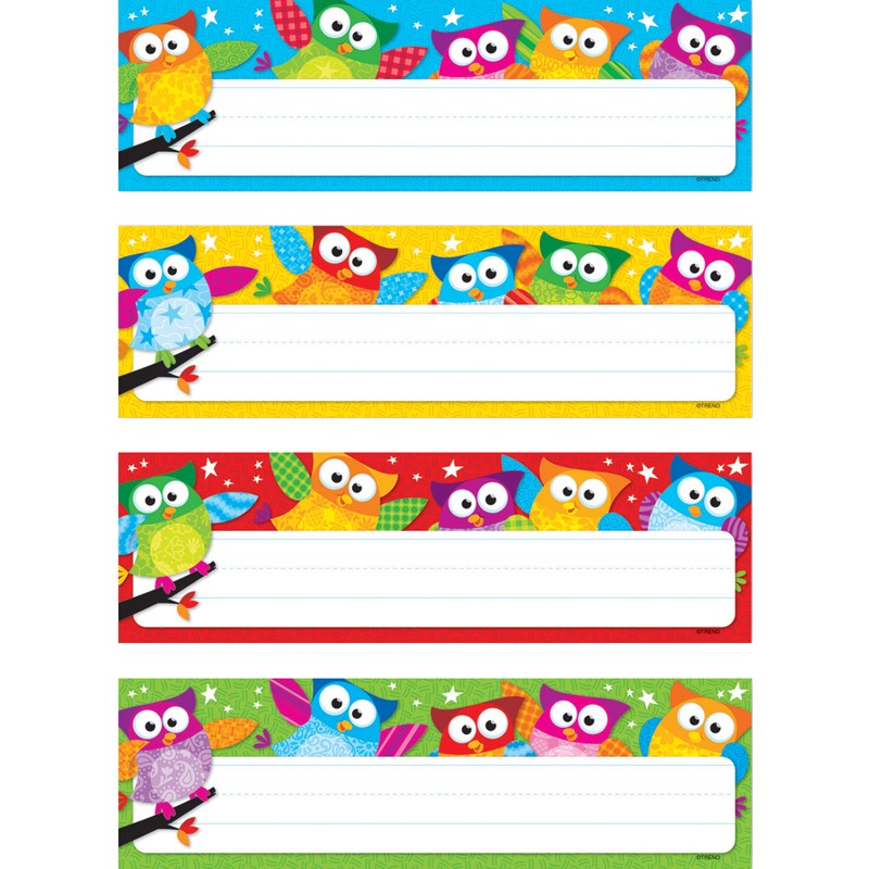 Owl-Stars! Desk Toppers Name Plates Var. Pk., 32 ct