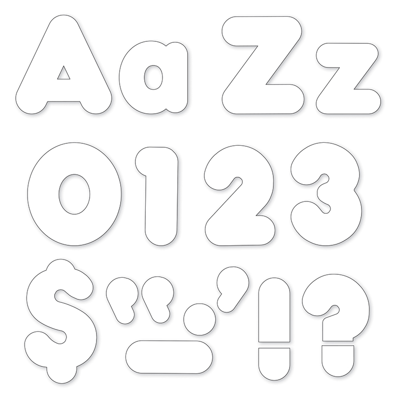 White 4-Inch Casual Uppercase/Lowercase Combo Pack Ready Letters