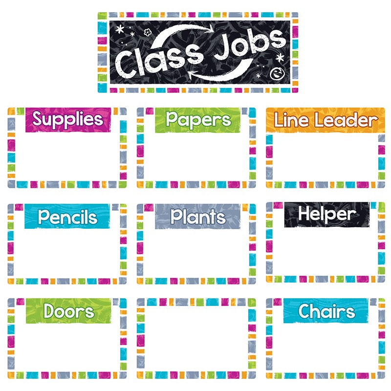 Color Harmony WipeOff Class Jobs Mini Bulletin Board Set