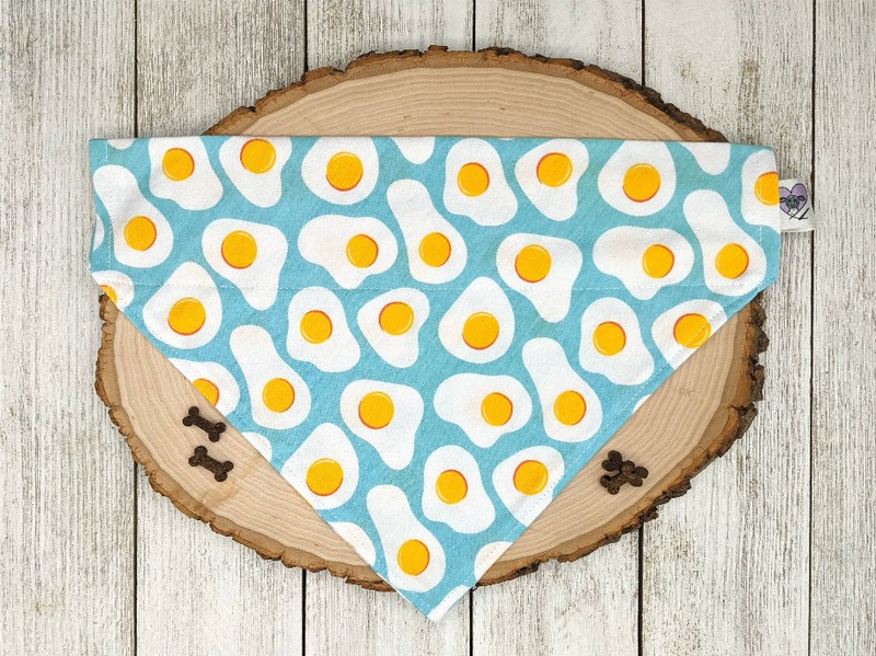 Sunny Side Up Eggs - No Tie Dog Collar Bandana - Large