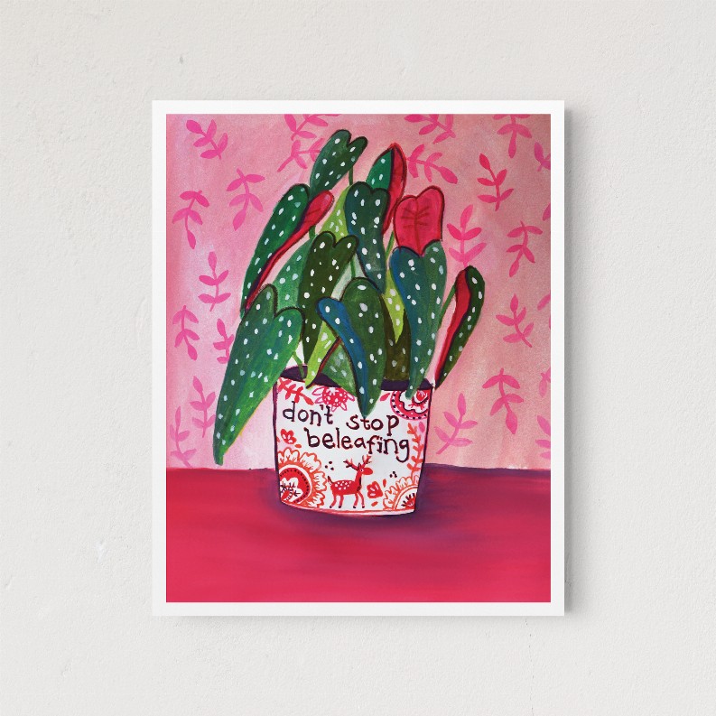 Pink Polka Dot Begonia - 5x7