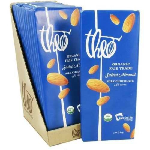 Theo Chocolate Mk Chocolate Slt Almond (12x3OZ )