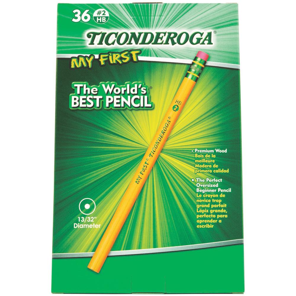 Ticonderoga My First Wood Pencil - #2 Lead - Yellow Wood Barrel - 36 / Pack