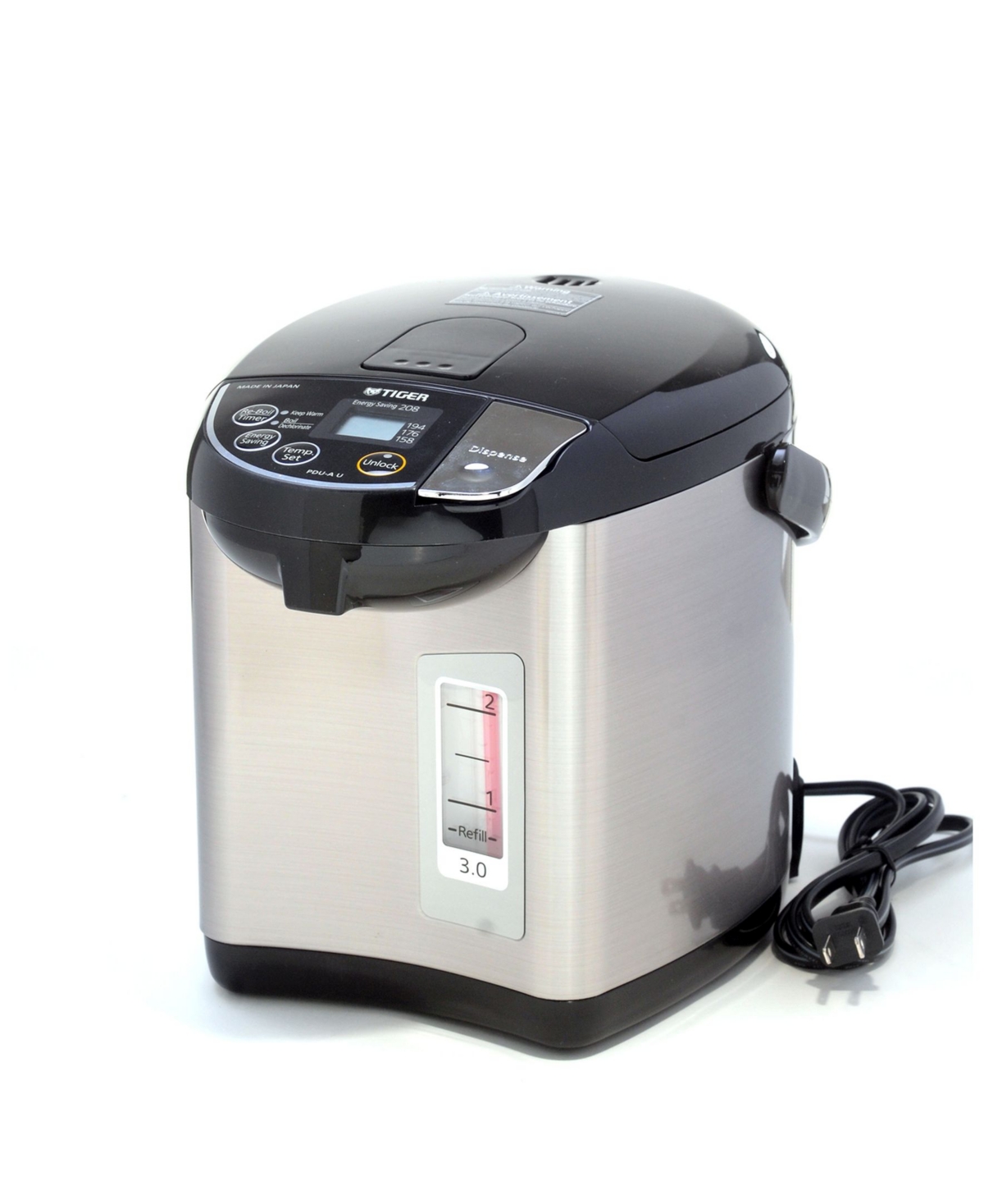 Tiger PDUA30UK Black Electric Water Boiler & Warmer 3.0Liter