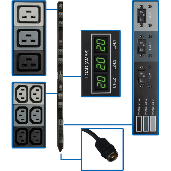 PDU 3Phase Metered 208V 12.6