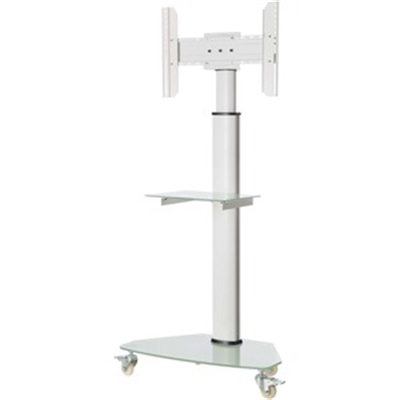 ROLLING TV CART 37 70" WHITE