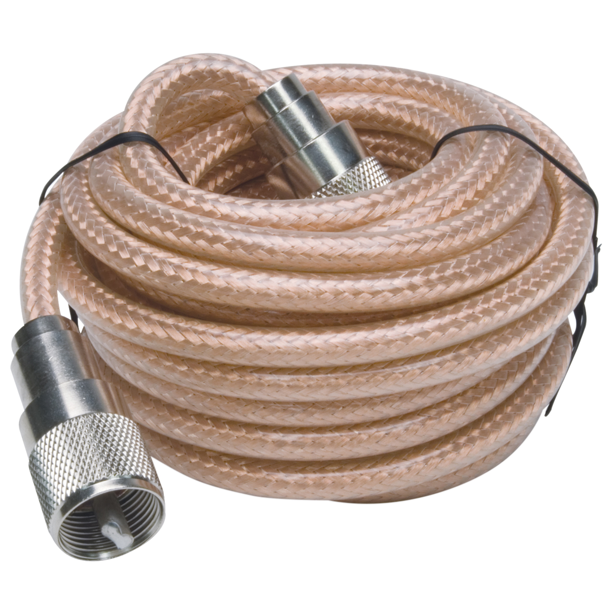 TruckSpec TS-8X18CL 18ft Mini-8 PL-259 Coaxial Cable for CB Antenna Standard Connectors Coax Cable 18 Feet Clear