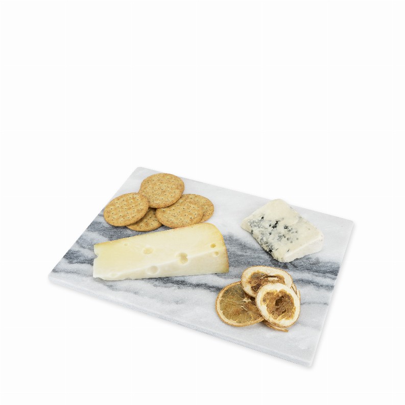 Elegance: Rectangular Marble Cheeseboard In Gray By True