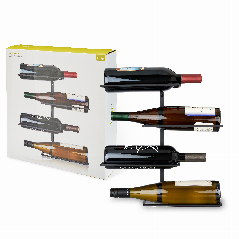 Four Bottle Wall Mounted Wine Rack By True