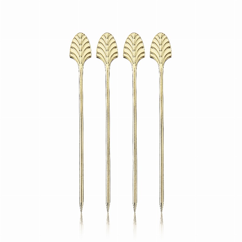 Gold Art Deco Cocktail Picks By Viski