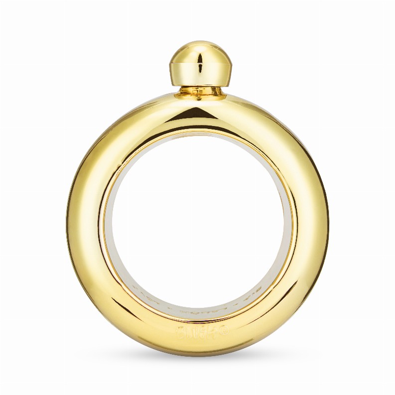 Gold Plastic Bangle Flask By Blush