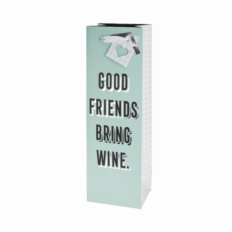 Good Friends Bring Wine Single-Bottle Wine Bag