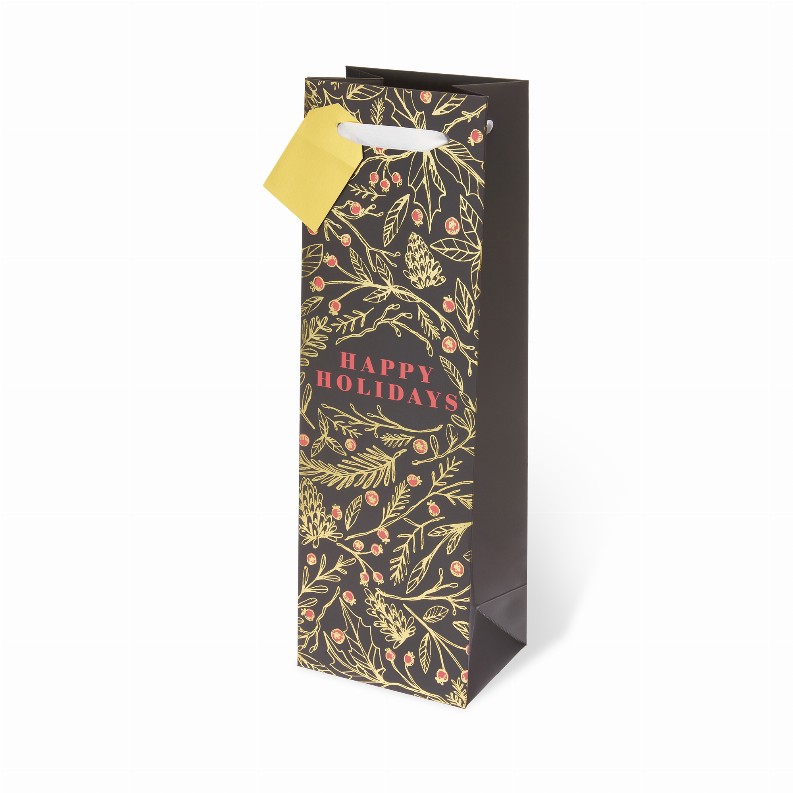 Holiday Floral Single-Bottle Wine Bag By Cakewalk