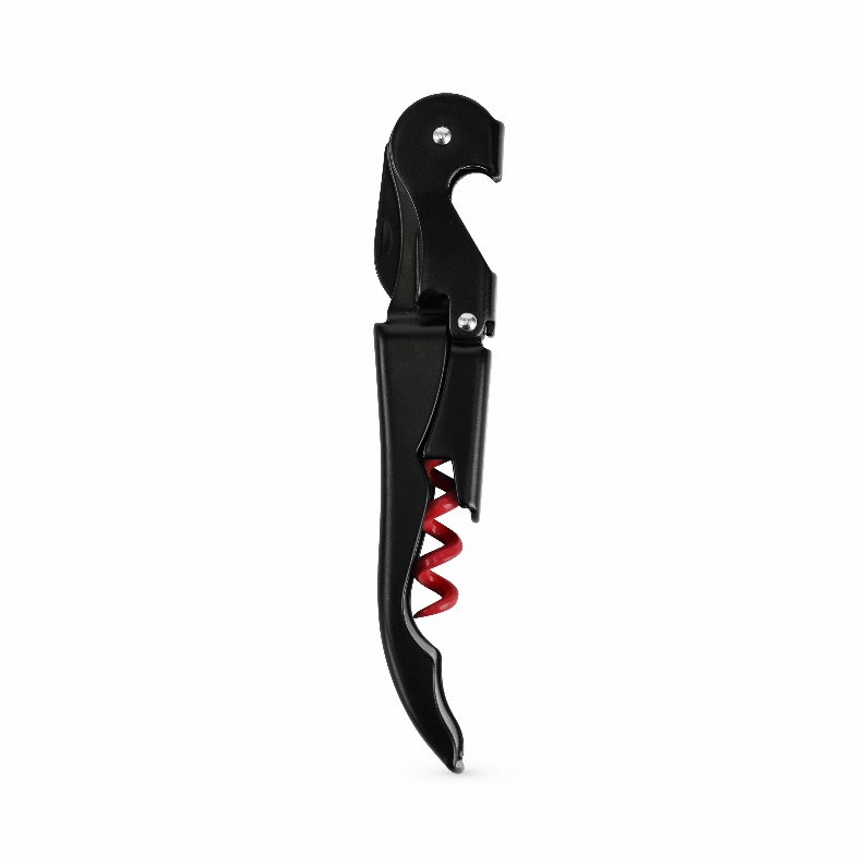 Truetap: Double-Hinged Corkscrew - Matte Black With Red Wo