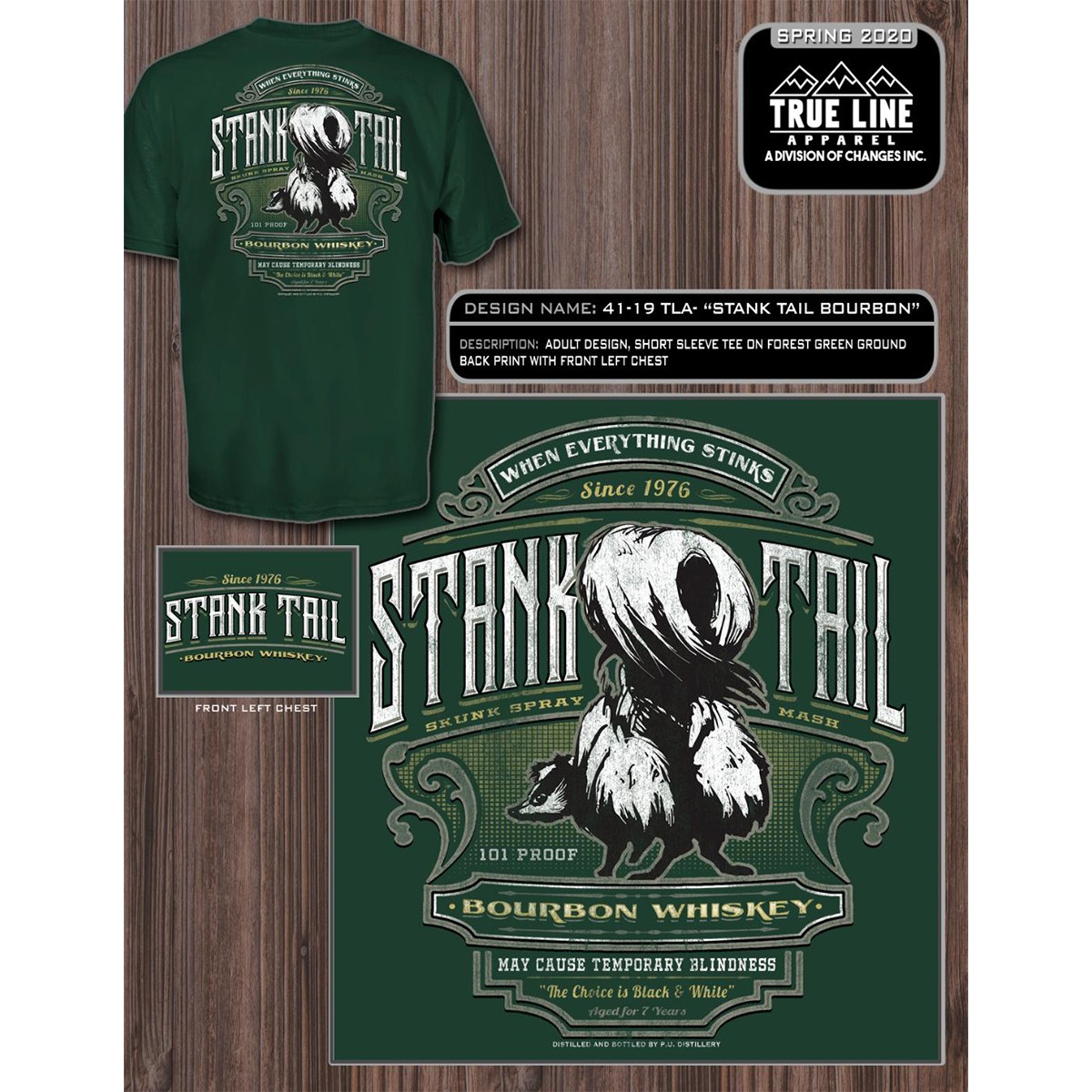 Changes Ss T Stank Tail Bourbon Green 3Xl