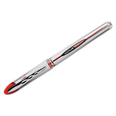 VISION ELITE Stick Roller Ball Pen, Bold 0.8mm, Red Ink, White/Red Barrel