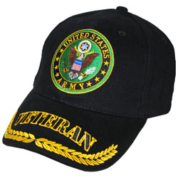 Cap  Us Army Veteran  Black