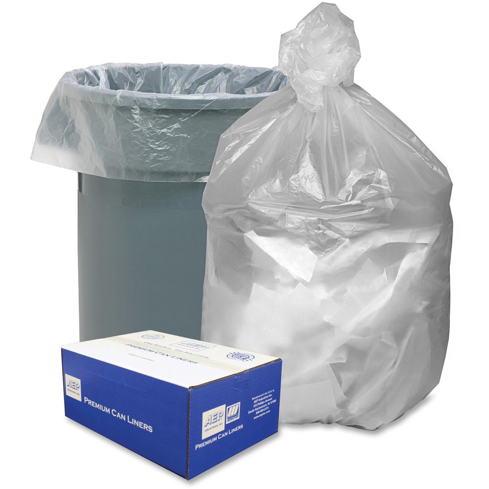 Webster High Density Commercial Can Liners - Large Size - 45 gal Capacity - 40" Width x 48" Length - 0.31 mil (8 Micron) Thickne