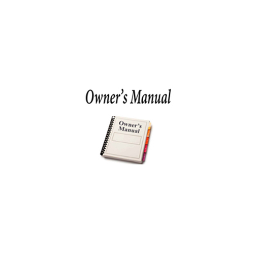 Owners Manual For Pro310E