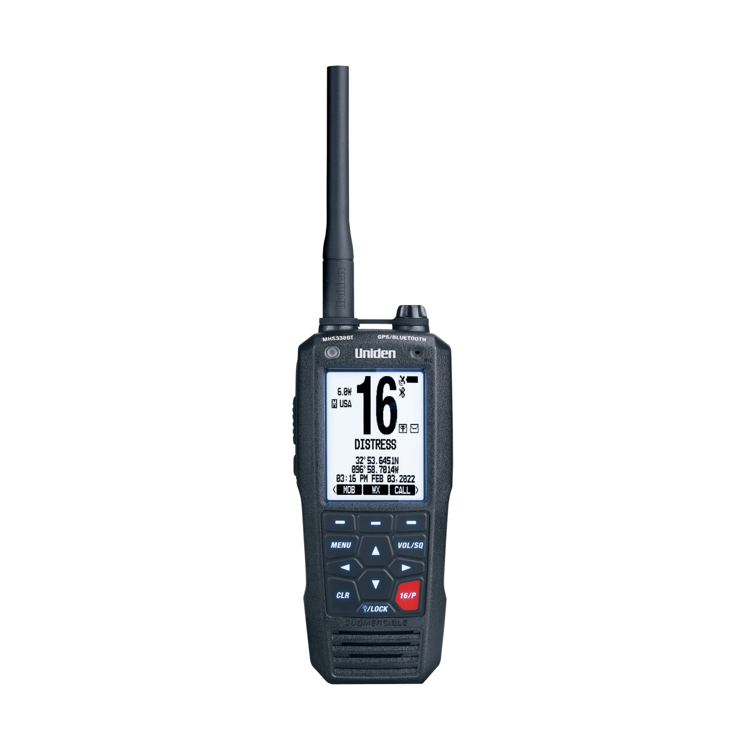 UNIDEN - MHS338BT 6 WATT VHF CLASS D DSC MARINE HANDHELD RADIO WITH GPS & BLUETOOTH CONNECTIVITY