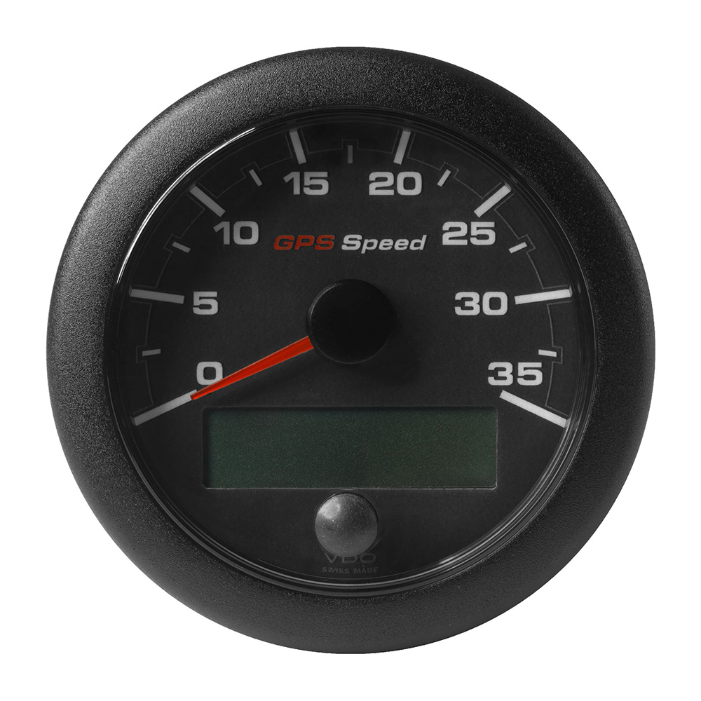 VDO Marine 3-3/8" (85mm) OceanLink GPS Speedometer - Black Dial & Bezel (0-35 K/MPH/KMH)