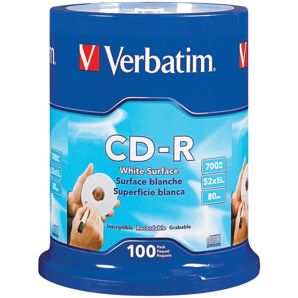 Verbatim 94712 700MB 80-Minute 52x CD-Rs, 100-ct Spindle