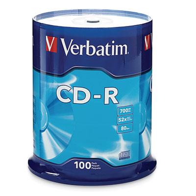Verbatim 94554 700MB 80-Minute 52x CD-Rs (100-ct Spindle)