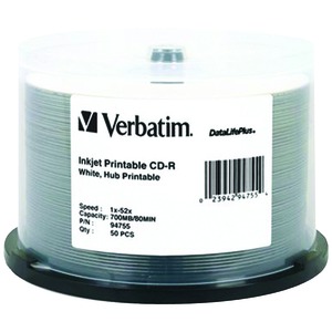 Verbatim 94755 700MB 80-Minute 52x DataLifePlus CD-Rs, 50-ct Spindle