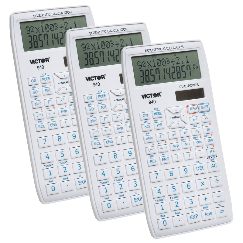 Scientific Calculator with 2 Line Display, Pack of 3