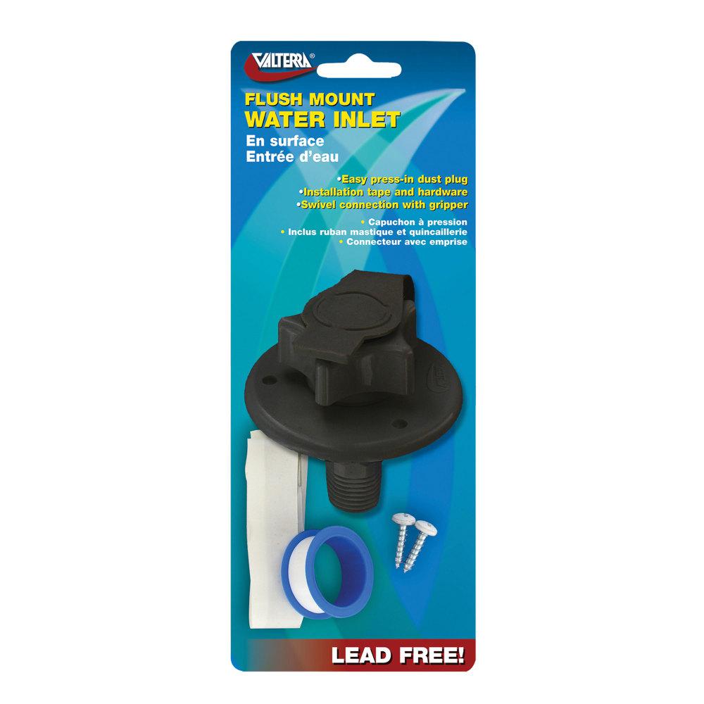 WATER INLET, 2-3/4IN PLASTIC FLANGE, MPT, BLACK, CARDED