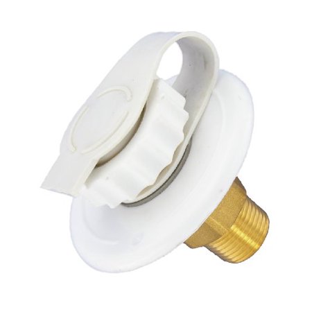 Water Inlet, 2-3/4In Plastic Flange, White, Lead-Free, Bulk