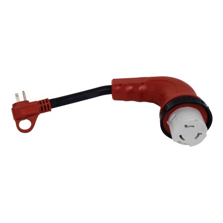 15Am-50Af 90 Deg LED Detach Adapter Cord, 12, Red, Bulk