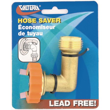 Hose Saver 90Degrees, Brass, Lead-Free, Carded