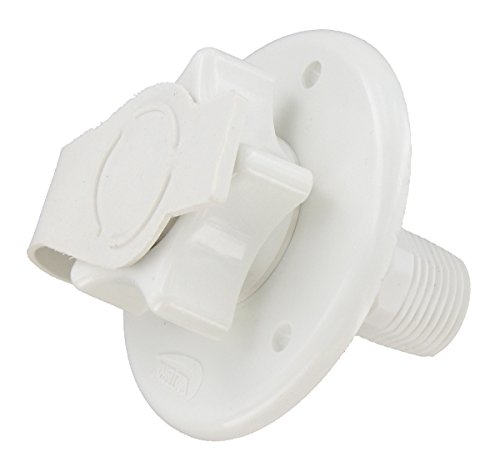 Water Inlet, 2-3/4In Plastic Flange, Mpt, White, Bulk