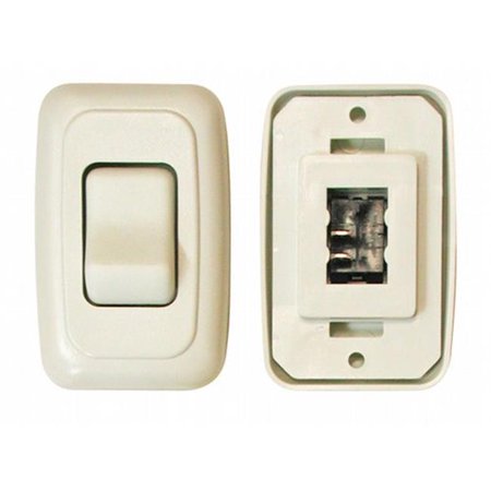 Single Contour On/Off Switch With Base And Plate - White