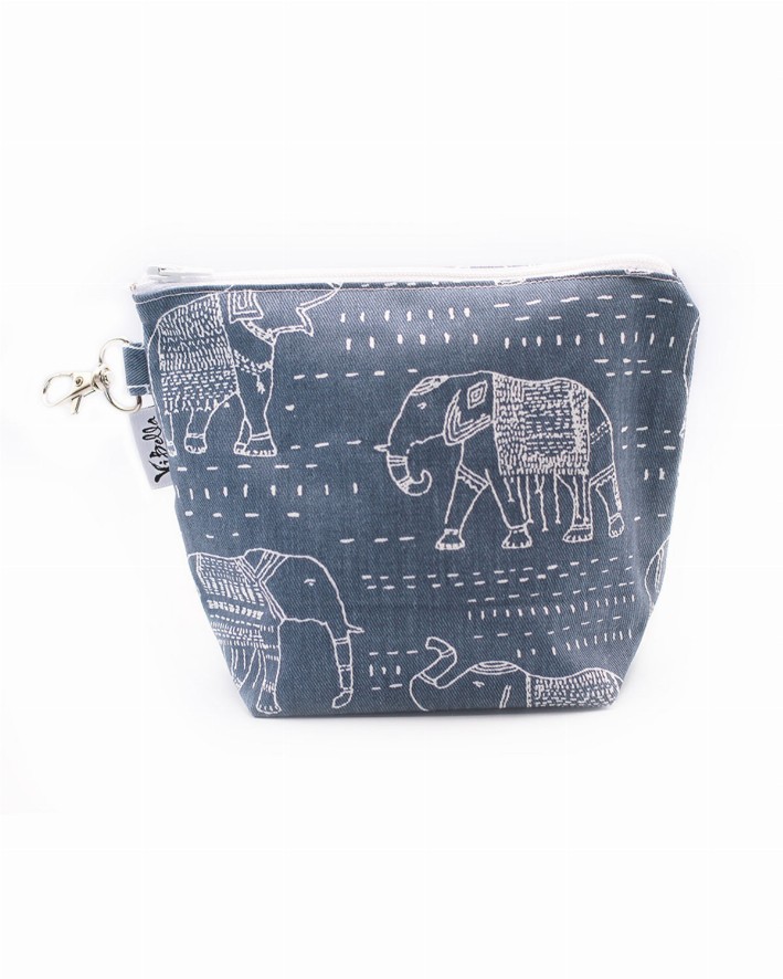 Navy Elephant Accessories Bag