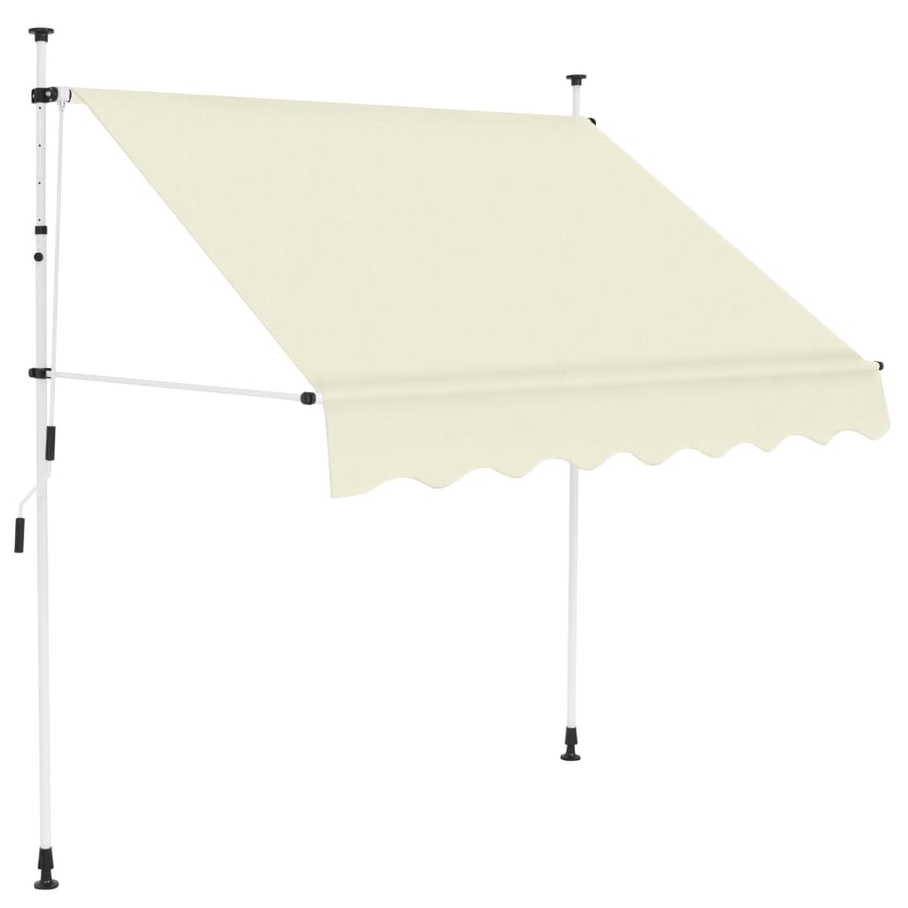 vidaXL Manual Retractable Awning 59" Cream