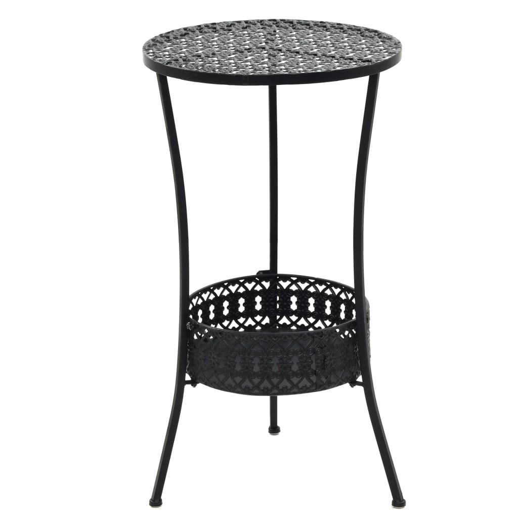 vidaXL Bistro Table Black 15.7"x27.5" Metal