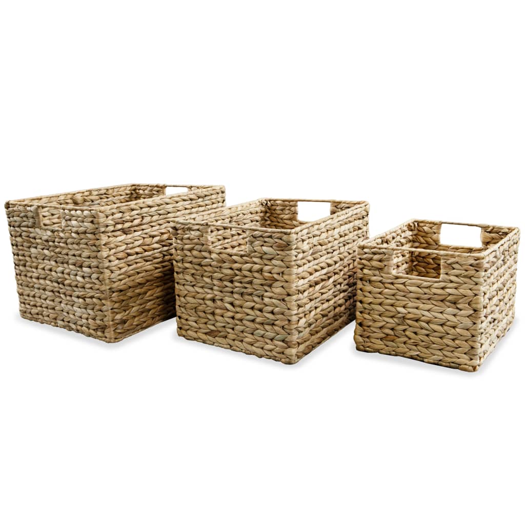 vidaXL Storage Basket Set 3 Pieces Water Hyacinth