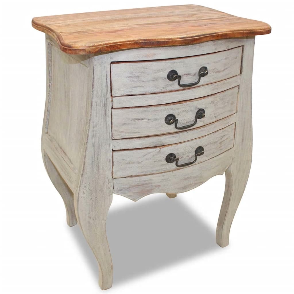 vidaXL Bedside Cabinet Solid Reclaimed Wood 18.9"x13.8"x25.2"