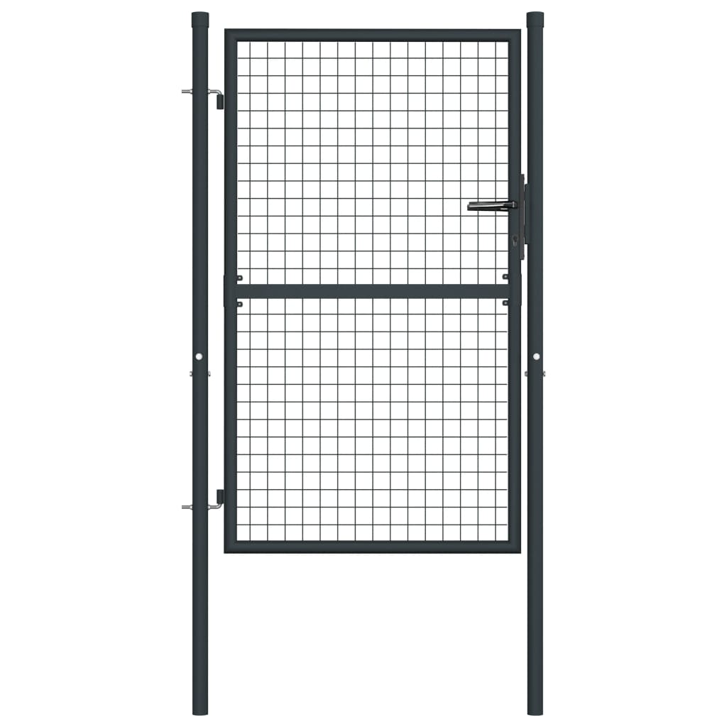 vidaXL Mesh Garden Gate Galvanised Steel 39.4"x68.9" Gray