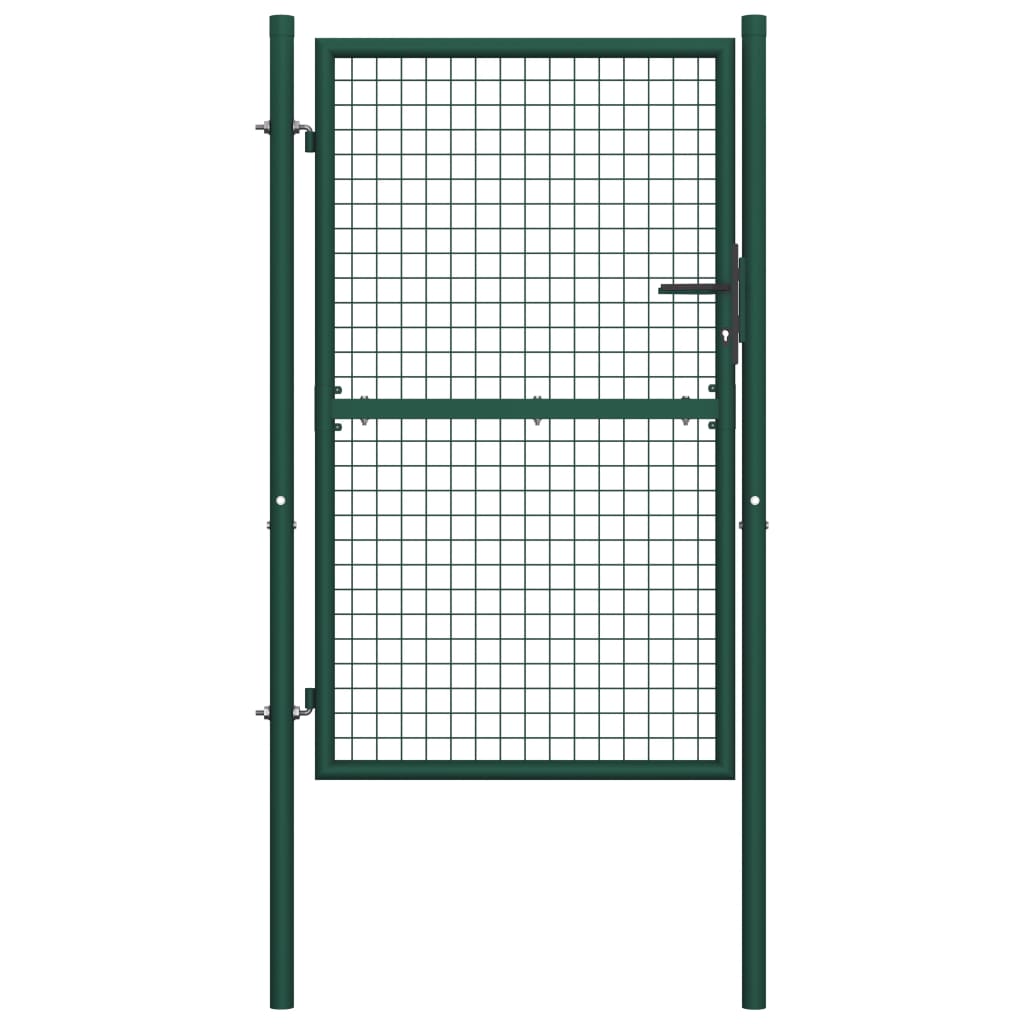 vidaXL Fence Gate Steel 39.4"x59.1" Green