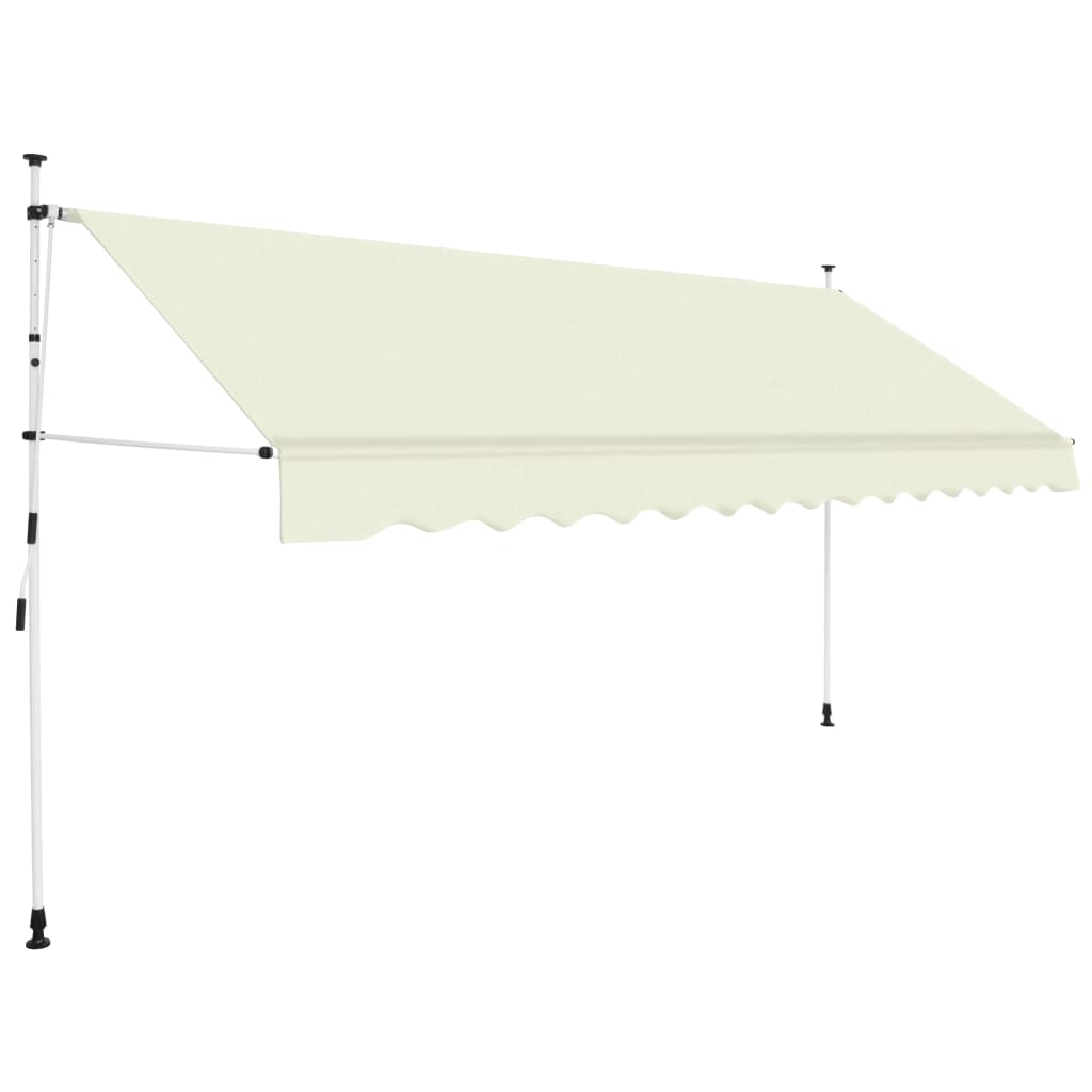 vidaXL Manual Retractable Awning 137.8" Cream