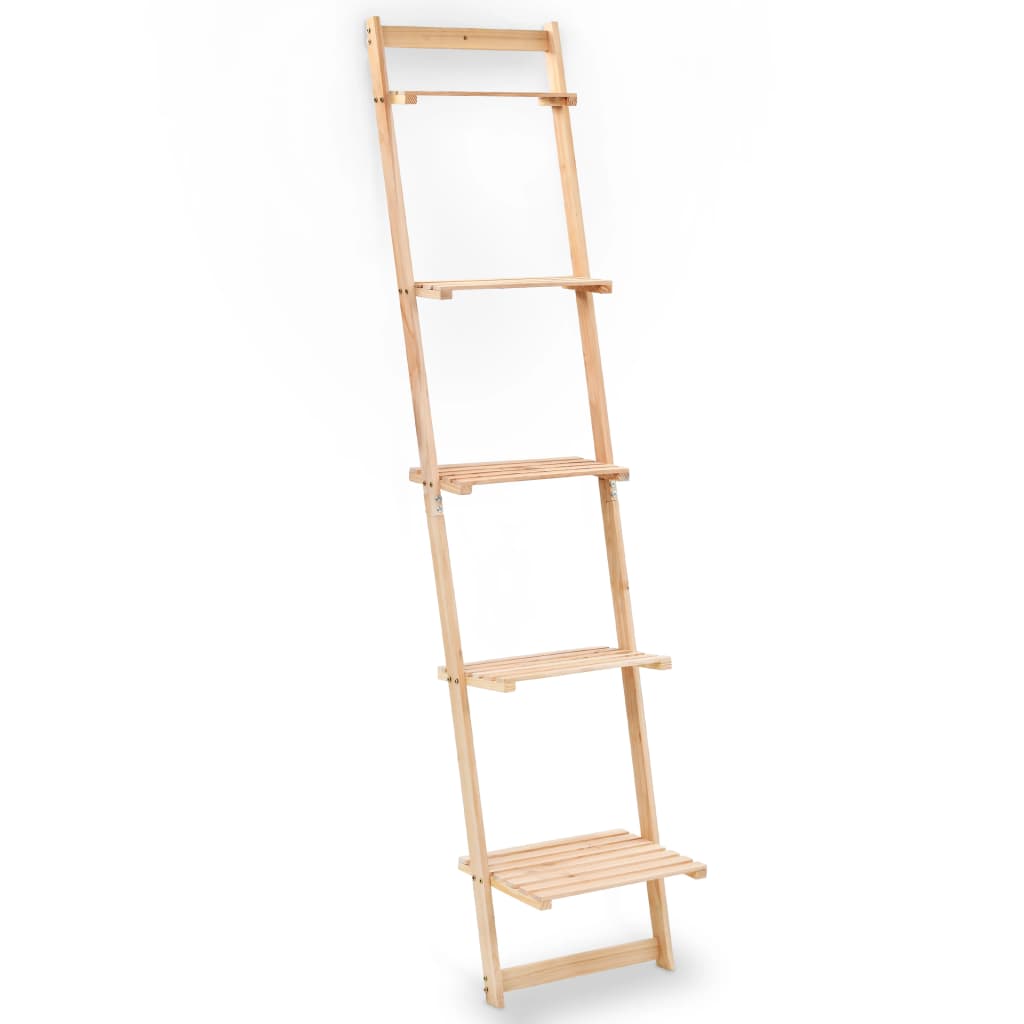 vidaXL Ladder Wall Shelf Cedar Wood 16.3"x11.8"x69.3"