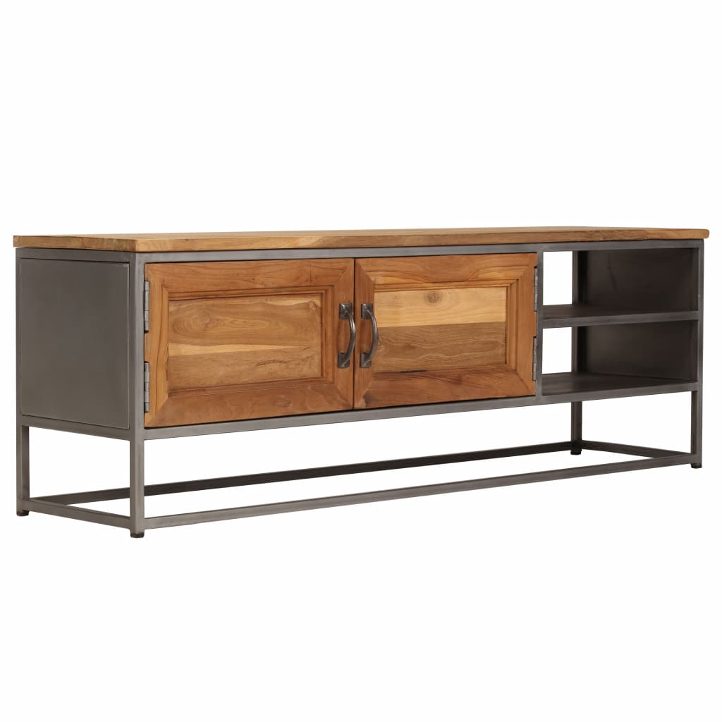 vidaXL TV Cabinet Recycled Teak and Steel 47.2"x11.8"x15.7" 